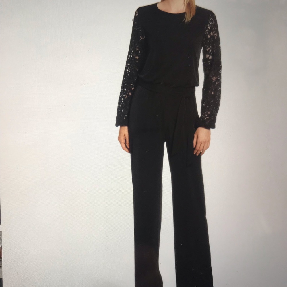 Michael by Michael Kors Black Lace Jumpsuit